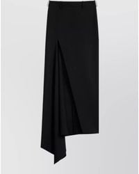 Givenchy - Wool High-Rise Asymmetric Midi Skirt - Lyst