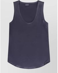 Brunello Cucinelli - Silk Scoop Neck Sleeveless Tank Top - Lyst