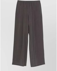 Alysi - Wide Leg Trousers Elasticated Waistband Pocket - Lyst