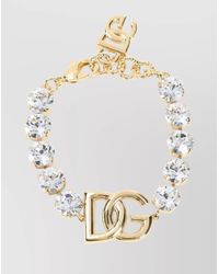 Dolce & Gabbana - Elegant Brass And Glass Bracelet For - Lyst