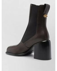 Sergio Rossi - Ankle Block Heel Leather Boots - Lyst