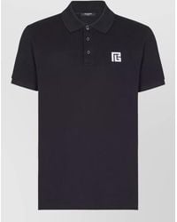 Balmain - Cotton Short-Sleeve Polo Shirt - Lyst