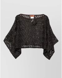 Missoni - Cropped Top Wide Sleeves Sequin Sheer Zigzag - Lyst