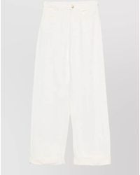 Emporio Armani - Linen Blend Trousers Wide Leg Belt Loops - Lyst
