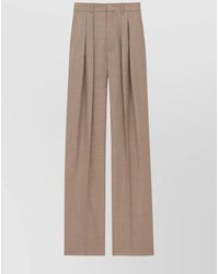 Saint Laurent - Wool High-Rise Wide-Leg Tailored Trousers - Lyst