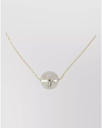 Isabel Marant - Long Metal Necklace Round Pendant Chain - Lyst