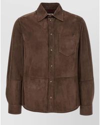 Brunello Cucinelli - Lamb Leather Blouse - Lyst
