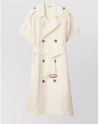 Burberry - Double-Breasted Belted Midi Dress - Lyst