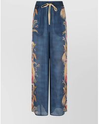 Zimmermann - Silk Floral-Print Wide-Leg Trousers - Lyst