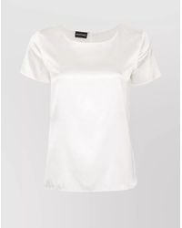 Emporio Armani - Silk Round-Neck Short-Sleeve Top - Lyst