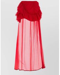 Dries Van Noten - Silk Shelby Skirt Strapless Sheer Ruffled Layered - Lyst