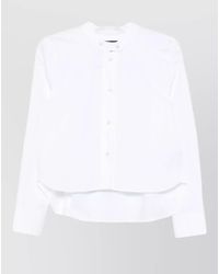 Emporio Armani - Cotton Shirt Band Collar Cuffed Sleeves - Lyst