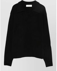 DUNST - Wool V-Neck Polo Sweater - Lyst