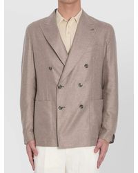 Tagliatore - Double-Breasted Silk Jacket Lapels - Lyst