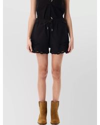 Isabel Marant - Elastic Waistband Embroidered Scalloped Hem Shorts - Lyst