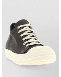 Rick Owens - Lace Up Low Top Leather Sneakers - Lyst