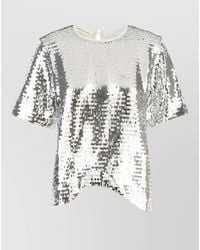 Niccolò Pasqualetti - Cotton T Shirt Sequin Detail Back Keyhole - Lyst