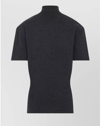 Jacquemus - Cashmere Blend Ribbed Slim-Fit High-Neck Short-Sleeve Knitted Top - Lyst