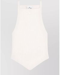 Courreges - Ribbed Asymmetric Sleeveless Top - Lyst