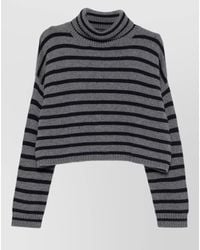 Lisa Yang - Striped Ribbed Cashmere Turtleneck Sweater - Lyst