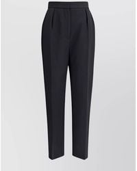 Balmain - Virgin Wool High-Rise Pleated Tailored Trousers - Lyst