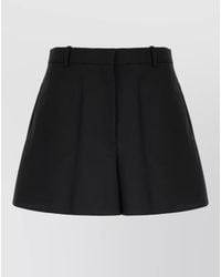 Givenchy - Wool Blend Pleated High Waist Shorts - Lyst