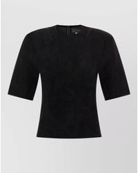 Stouls - Leather Suede Short-Sleeve T-Shirt - Lyst