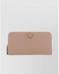 Prada - Textured Leather Wallet With-Tone Hardware - Lyst