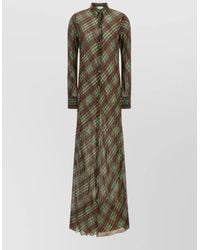 Dries Van Noten - Silk-Blend Checked Long Shirt Dress - Lyst