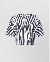 Balmain - Zebra Print Cropped T-Shirt - Lyst