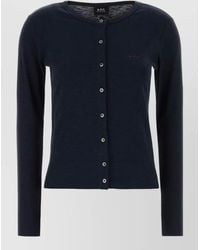 A.P.C. - Cora Cotton Cardigan Crew Neck Long Sleeves - Lyst