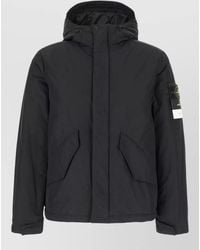 Stone Island - Polyester Blend Padded Hooded Jacket Pockets - Lyst