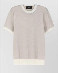 BOSS - Textured Crew Neck Short Sleeve Top - Lyst