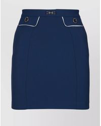 Elisabetta Franchi - Short Skirt With Piping And Buttons - Lyst