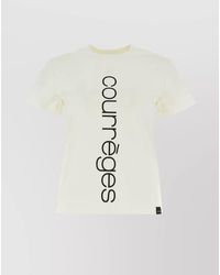Courreges - Cotton Logo-Print Crew-Neck T-Shirt - Lyst