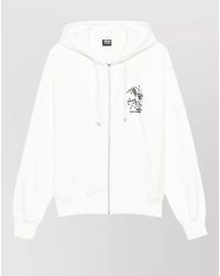 Stussy - Hoodie Hooded Design Graphic Print Ribbed Cuffs Hem - Lyst