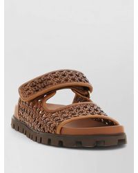 Miu Miu - Braided Leather Sandals - Lyst