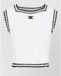 Celine - Crochet Cotton Top Structured Sleeveless Trim - Lyst