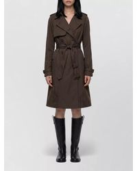 Burberry - Cotton Long Double-Breasted Belted Trench Coat - Lyst
