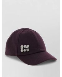 Roger Vivier - Wool Cashmere Crystal Embellished Baseball Cap - Lyst