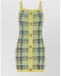 Balmain - Embroidered Tweed Mini Dress - Lyst