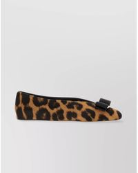 Ferragamo - Suede Vara Bow Ballerina Shoes - Lyst
