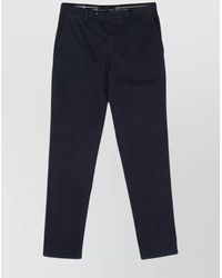 Luigi Bianchi - Logo Cotton Blend Trousers With Tapered Leg - Lyst