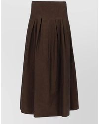 PT Torino - High Waist Midi Pleated Skirt - Lyst