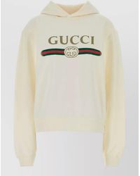 Gucci - Cotton Blend Hooded Sweatshirt Long Sleeves - Lyst