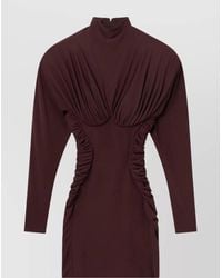 Stella McCartney - Draped High Neck Long Sleeve Mini Dress - Lyst