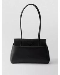 Prada - Passage Medium Leather Tote Bag Renylon Flap - Lyst