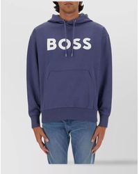 BOSS - Logo Hooded Sweatshirt Kangaroo Pocket - Lyst
