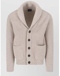 Drumohr - Shawl Collar Jacket Ribbed Hem Cuffs Pockets - Lyst