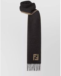 Fendi - Wool And Cashmere Fringed Reversible Scarf - Lyst
